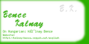 bence kalnay business card